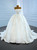 White Satin Strapless Pearls Sleeveless Pleats Wedding Dress