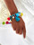 Pom Pom & Tassel Decorated Beaded Elastic Bracelet