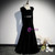 Black Velvet Square Long Sleeve Prom Dress With Belt