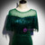 Dark Green Mermadi Sequins Tassel Short Sleeve Prom Dress