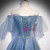 Blue Tulle Sequins Off the Shoulder Beading Pleats Prom Dress