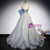 Silver Gray Tulle Strapless Beading Prom Dress