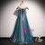 Blue Tulle Sequins Off the Shoulder Appliques Prom Dress