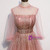 Pink Tulle Sequins Long Sleeve Backless Prom Dress