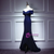 Navy Blue Hi Lo Mermaid Off the Shoulder Prom Dress