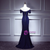 Navy Blue Hi Lo Mermaid Off the Shoulder Prom Dress