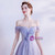 In Stock:Ship in 48 Hours Blue Purple Sequins Off the Shoulder Prom Dress