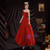 In Stock:Ship in 48 Hours Red Satin Sweetheart Prom Dress