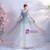 In Stock:Ship in 48 Hours Blue Tulle Sequins Spaghetti Straps Beading Prom Dress