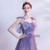 In Stock:Ship in 48 Hours Purple Tulle Sequins Spaghetti Straps Beading Prom Dress