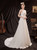 In Stock:Ship in 48 Hours White Satin Pearls Wedding Dress With Bow