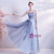 In Stock:Ship in 48 Hours Blue Tulle Strapless Pleats Beads Prom Dress