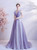 In Stock:Ship in 48 Hours Purple Tulle V-neck Prom Dress