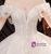 In Stock:Ship in 48 Hours White Tulle Off the Shoulder Wedding Dress