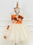 Orange Sleeveless Halter Flower Tutu Dress