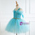 Girls Light Blue Female Short Bow Tutu Dress