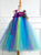 Peacock Feather Purple Flowers Girl Dress