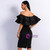 In Stock:Ship in 48 Hours Black Sheath Off the Shoulder Party Dress