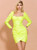 In Stock:Ship in 48 Hours Green Square Long Sleeve Party Dress