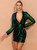 In Stock:Ship in 48 Hours Green Sequins Long Sleeve Party Dress