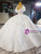 White Ball Gown Tulle Sequins Corset Wedding Dress