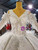 Ivory White Tulle Sequins V-neck Long Sleeve Beading Wedding Dress
