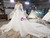 White Mermaid Tulle Long Sleeve Pearls Appliques Wedding Dress