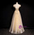 Gold Tulle Puff Sleeve Beading Sequins Backless Prom Dress