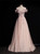 Pink Tulle Sequins Off the Shoulder Beading Pleats Prom Dress