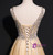 Gold Tulle V-neck Beading Sequins Prom Dress