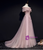 Pink Tulle Off the Shoulder Short Sleeve Prom Dress