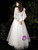 White Tulle Sequins Long Sleeve Backless Wedding Dress