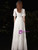 White Chiffon Short Sleeve Button Wedding Dress