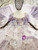 Purple Tulle Sequins Short Sleeve Appliques Flower Girl Dress