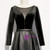 Black Satin Velvet Long Sleeve Button Prom Dress