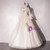 Champagne Tulle Long Sleeve Appliques Quinceanera Dress