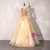 Champagne Tulle Long Sleeve Appliques Beading Quinceanera Dress
