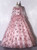 Pink Tulle Sequins Long Sleeve Quinceanera Dress