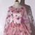 Pink Tulle Sequins Long Sleeve Quinceanera Dress