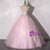 Pink Tulle Lace Appliques V-neck Backless Quinceanera Dress