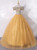 Gold Tulle Off the Shoulder Beading Quinceanera Dress