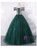 Green Ball Gown Tulle Off the Shoulder Beading Quinceanera Dress