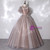 Camel Tulle Appliques Puff Sleeve Backless Quinceanera Dress