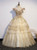 Gold Tulle Sequins Off the Shoulder Quinceanera Dress