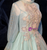 Green Tulle Long Sleeve Appliques Beading Quinceanera Dress