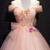 Pink Tulle Off the Shoulder Appliques Pleats Quinceanera Dress