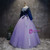 Violet Tulle Long Sleeve Appliques Quinceanera Dress