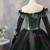 Dark Green Tulle Long Sleeve Off the Shoulder Appliques Quinceanera Dress