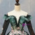 Dark Green Tulle Long Sleeve Off the Shoulder Appliques Quinceanera Dress