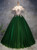 Green Tulle Corset Off the Shoulder Appliques Quinceanera Dress